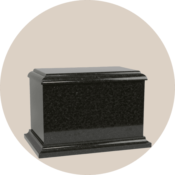 Black Granite Stone Casket Memorial Urn