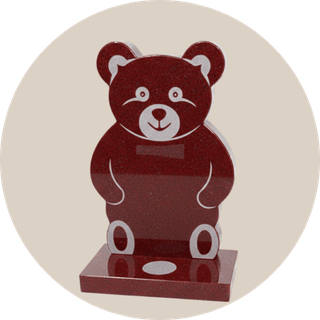 Black Granite Teddy Shaped Children Headstone thumbnail