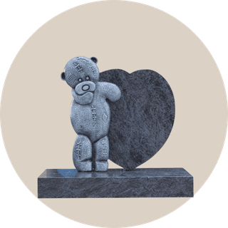 Bahama Blue Heart with Children Headstone thumbnail