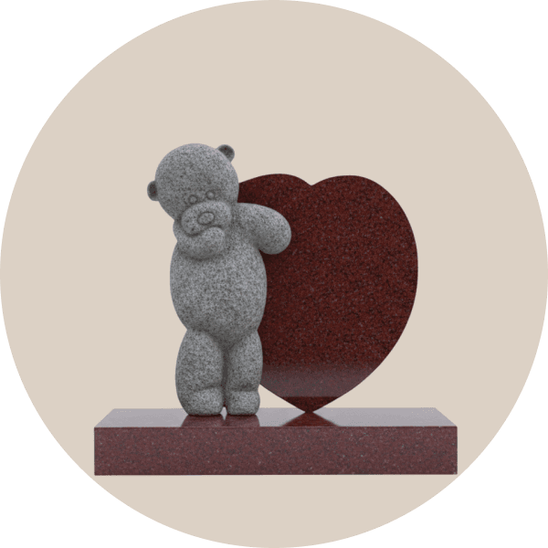 Bahama Blue Heart with Children Headstone
