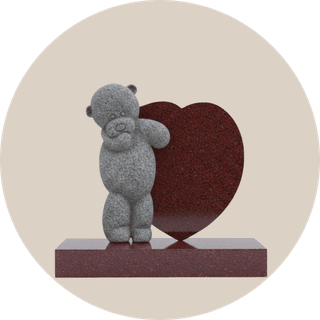 Bahama Blue Heart with Children Headstone thumbnail