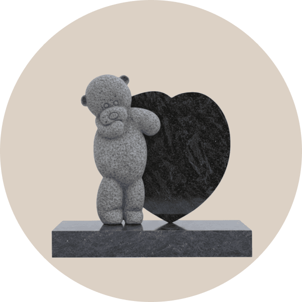 Bahama Blue Heart with Children Headstone