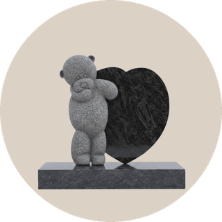 Bahama Blue Heart with Children Headstone thumbnail