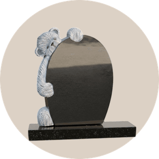 Black Granite Teddy Hugging Children Headstone thumbnail