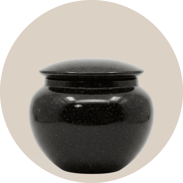 Black Granite Pot Shape Memorial Urns