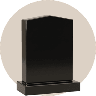 Black Granite Peon Top Headstone thumbnail