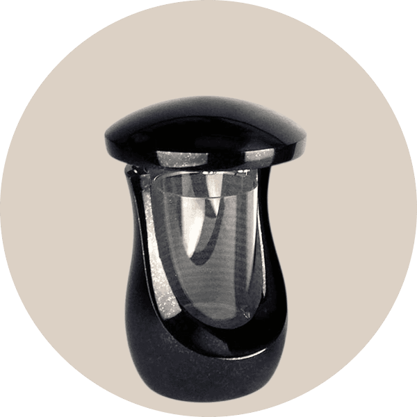 Black Granite Memorial Grave Lamp