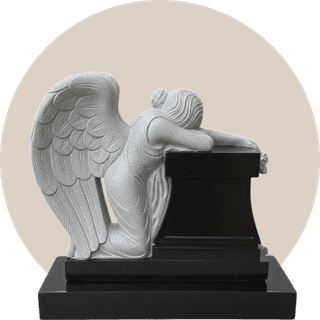 Black granite kneeling Angel thumbnail