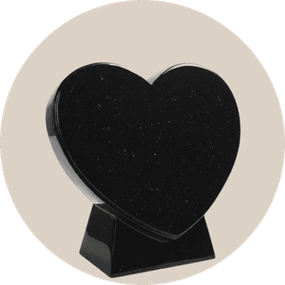 Black Granite Heart Shape Headstone thumbnail