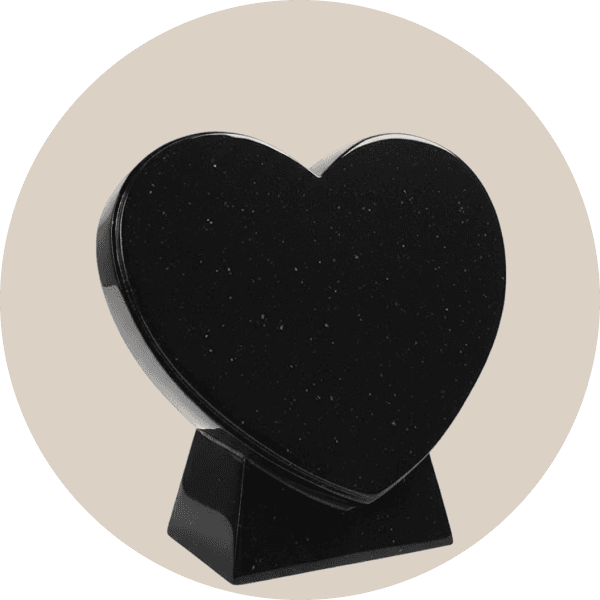 Black Granite Heart Shape Headstone
