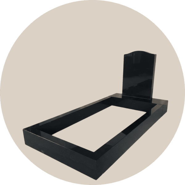Black Granite Ogee Headstone Kerb Sets