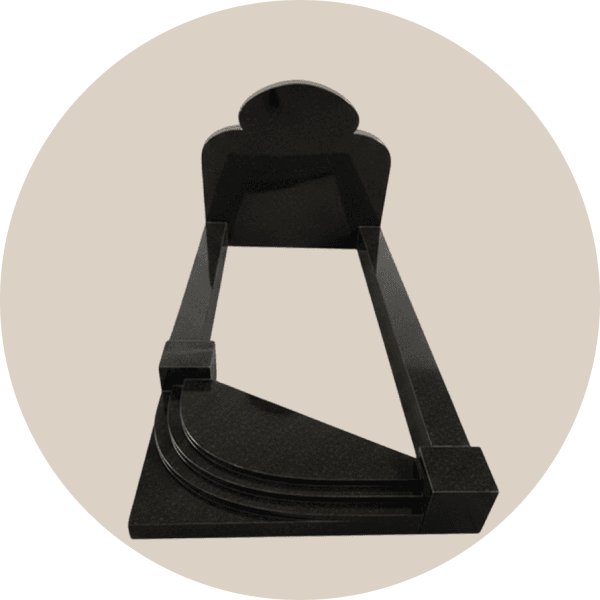 Black Granite Memorial Kerb Sets With Rising Steps