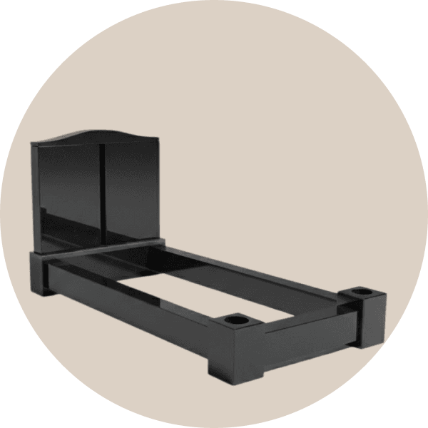 Black Granite Upright Memorial Kerb Sets