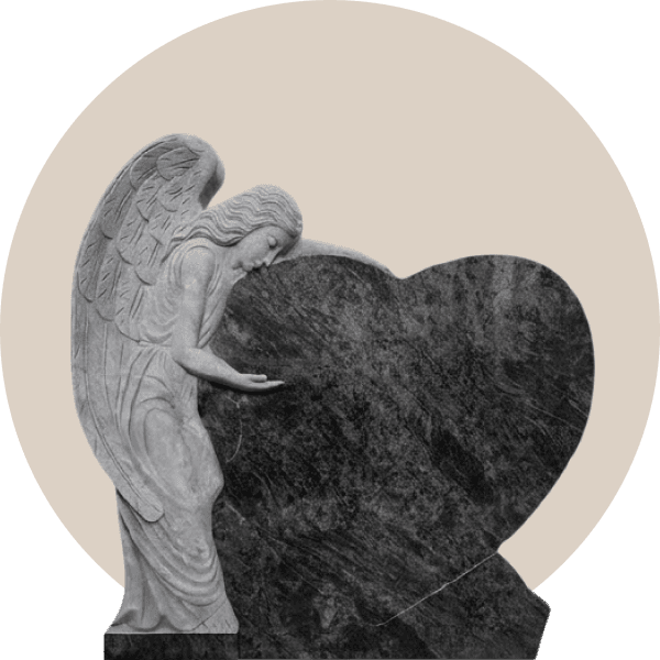 Bahama Blue Leaning Angel Headstone