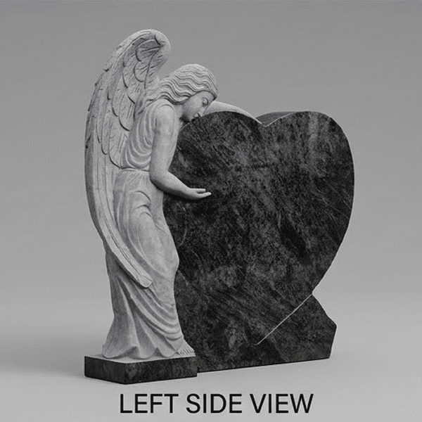 Bahama Blue Leaning Angel Headstone