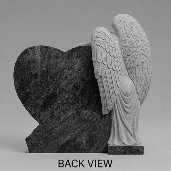 Bahama Blue Leaning Angel Headstone