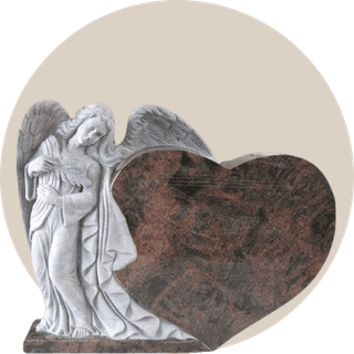 Indian Aurora Statue Heart Angel Headstone thumbnail