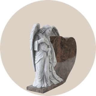 Indian Aurora Statue Heart Angel Headstone thumbnail