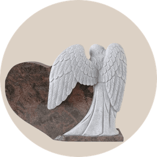 Indian Aurora Statue Heart Angel Headstone thumbnail
