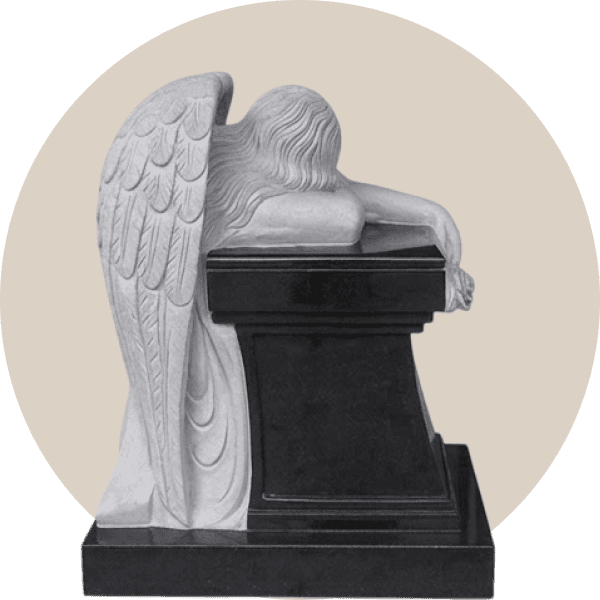 Black Granite Kneeling Angel