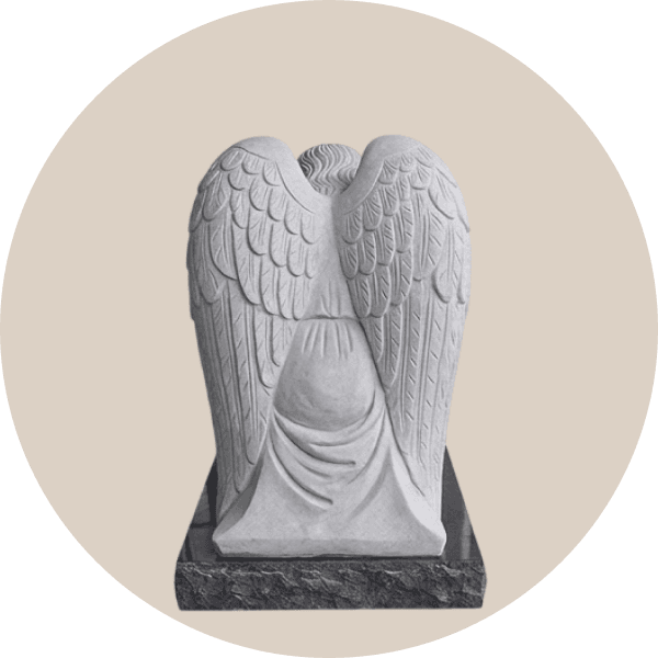 Black Granite Kneeling Angel