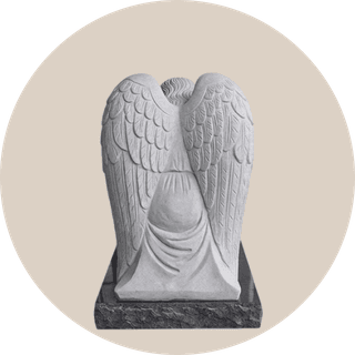 Black Granite Kneeling Angel thumbnail