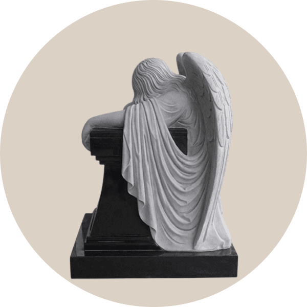 Black Granite Kneeling Angel