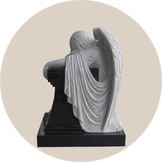 Black Granite Kneeling Angel thumbnail