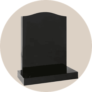 Polish Black Granite Classic Ogee Top Headstone thumbnail