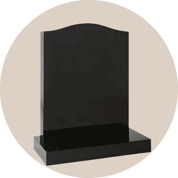 Polish Black Granite Classic Ogee Top Headstone