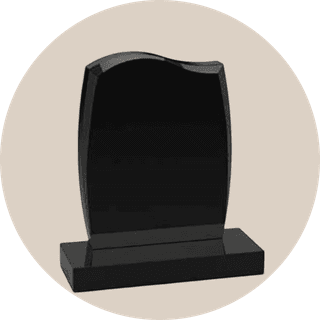 Polished Black Granite Anton Shape Headstone thumbnail