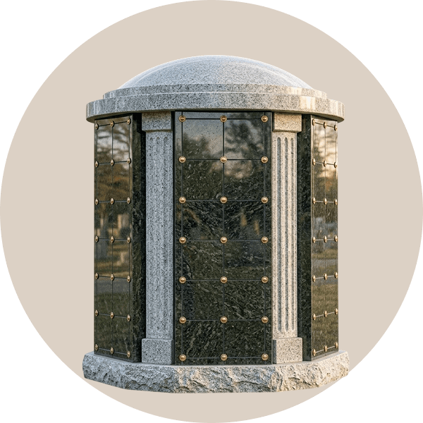 Black Granite Round Multi Niche Columbarium