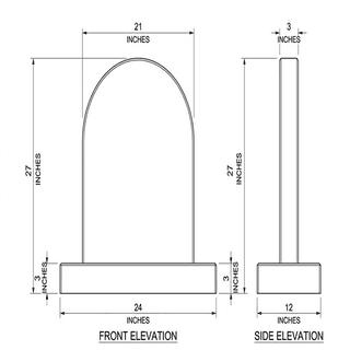 Black Granite Half Round Headstone thumbnail