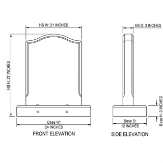 Black Granite Ogee Headstone Rope With Moulding thumbnail