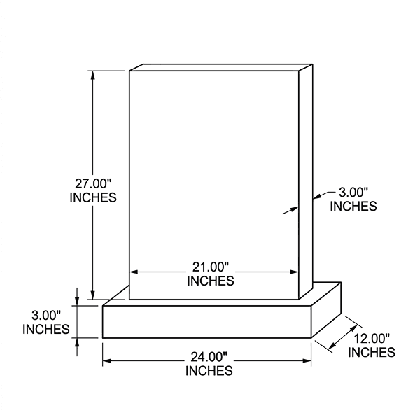 Polished Grey Granite Square Top Headstones