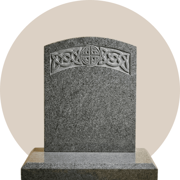 Polished Grey Granite Arc Top Headstone