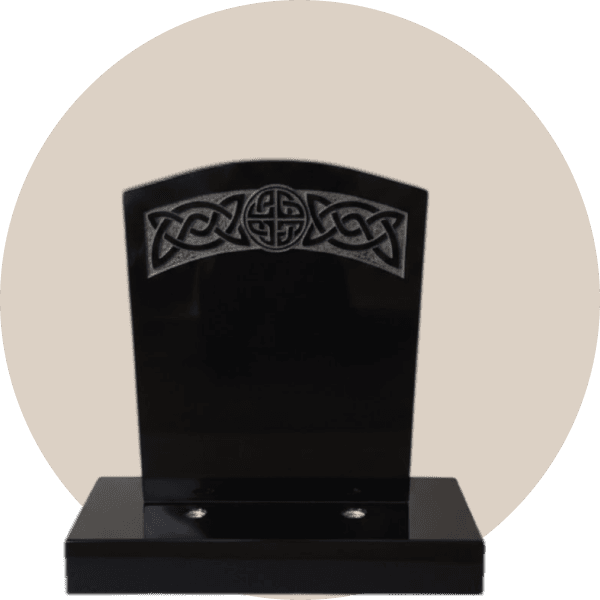 Polished Grey Granite Arc Top Headstone