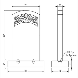 Grey Granite Arc Top Headstone thumbnail