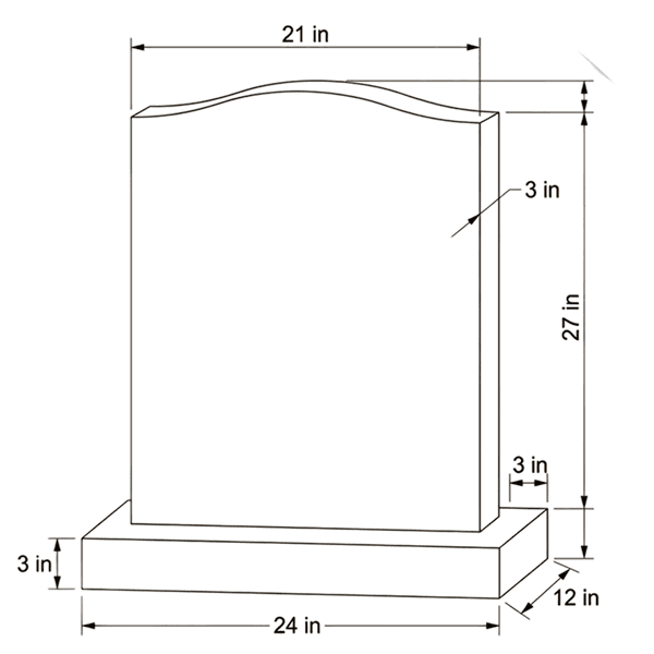 Black Granite Ogee Headstone