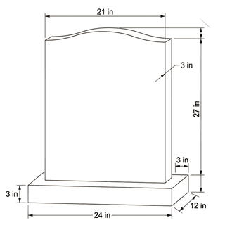 Black Granite Ogee Headstone thumbnail