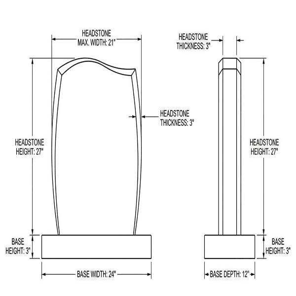 Anton Black Granite Headstone