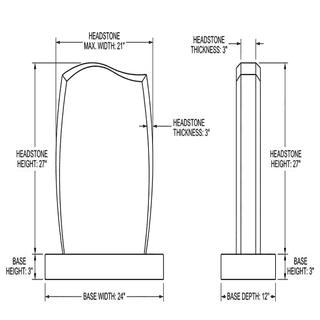 Polished Black Granite Anton Shape Headstone thumbnail