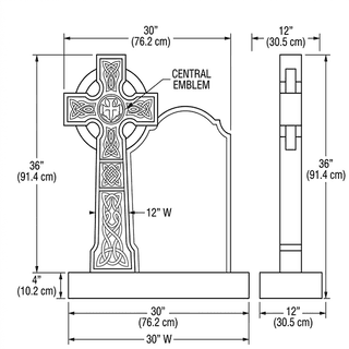 Black Granite Ornate Celtic Cross Headstone thumbnail
