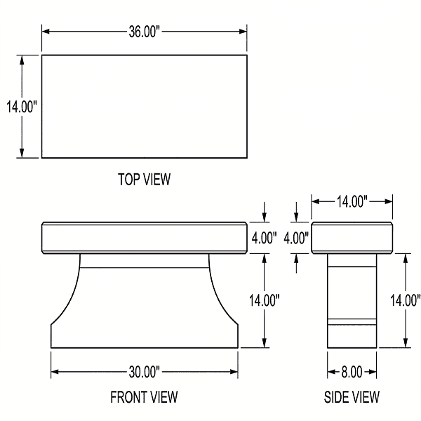 Black Granite Pedestal Memorial Bench