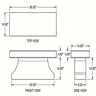 Black Granite Pedestal Memorial Bench thumbnail