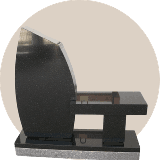Black Granite Memorial Bench with One Side Tablet thumbnail