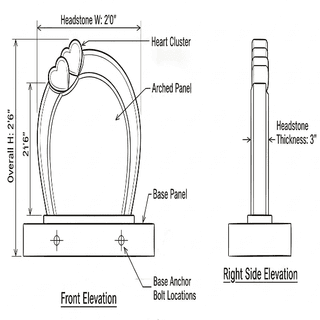 Red Granite Round Shape Headstones thumbnail