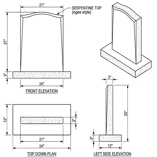 Red Granite Bespoke Headstone