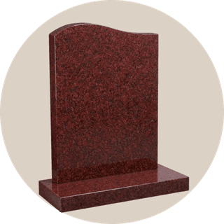 Polished Red Granite Serpentine Top Headstone thumbnail