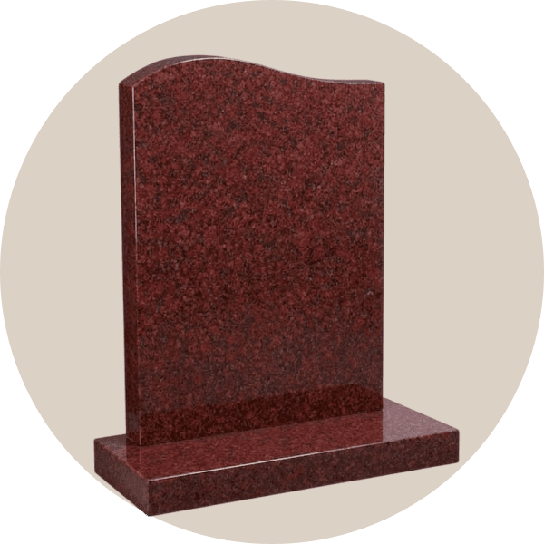 Polished Red Granite Serpentine Top Headstone